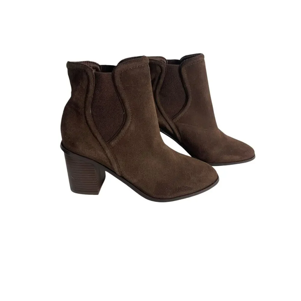 Splendid Marika Chocolate Brown Round Toe Pull-On Ankle Boots Size 8 M NWOB - Picture 3 of 7